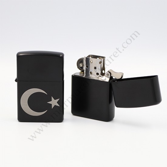 Siyah Baskılı Benzinli Çakmak