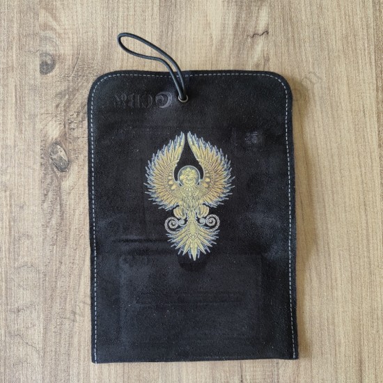 El Yapımı Hakiki Deri Tütün Cüzdanı ve Sarma Kağıdı Bölmeli Özel Baskılı Çok Amaçlı Cüzdan/Kese