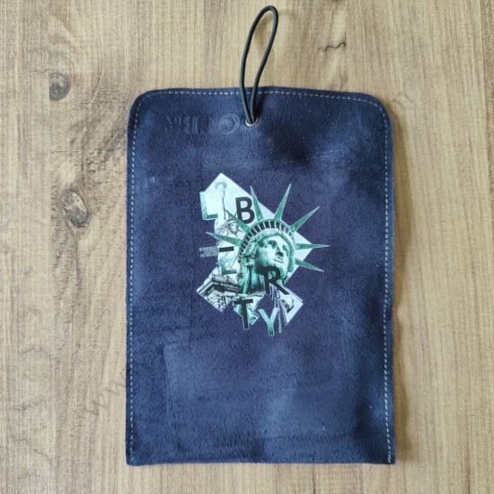 El Yapımı Hakiki Deri Tütün Cüzdanı ve Sarma Kağıdı Bölmeli Özel Baskılı Çok Amaçlı Cüzdan/Kese