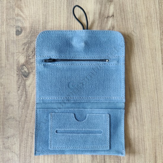 El Yapımı Hakiki Deri Tütün Cüzdanı ve Sarma Kağıdı Bölmeli Özel Baskılı Çok Amaçlı Cüzdan/Kese