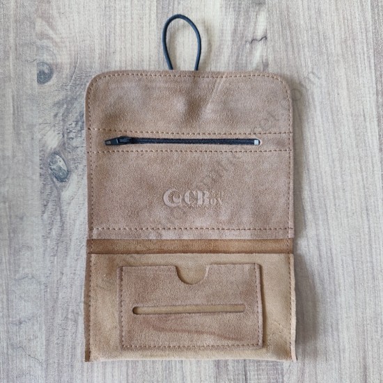 El Yapımı Hakiki Deri Tütün Cüzdanı ve Sarma Kağıdı Bölmeli Özel Baskılı Çok Amaçlı Cüzdan/Kese