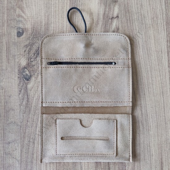 El Yapımı Hakiki Deri Tütün Cüzdanı ve Sarma Kağıdı Bölmeli Özel Baskılı Çok Amaçlı Cüzdan/Kese