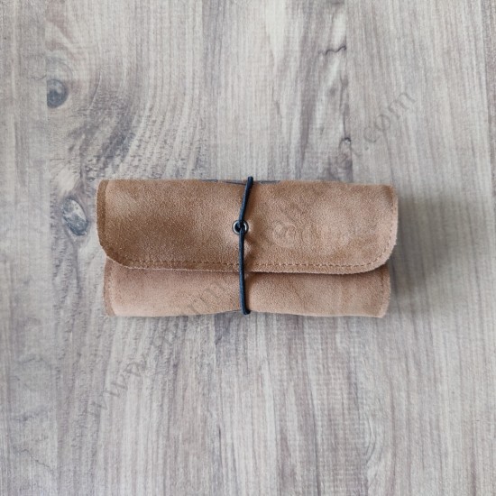 El Yapımı Hakiki Deri Tütün Cüzdanı ve Sarma Kağıdı Bölmeli Özel Baskılı Çok Amaçlı Cüzdan/Kese