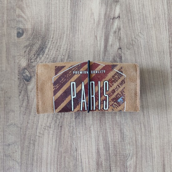 El Yapımı Hakiki Deri Tütün Cüzdanı ve Sarma Kağıdı Bölmeli Özel Baskılı Çok Amaçlı Cüzdan/Kese