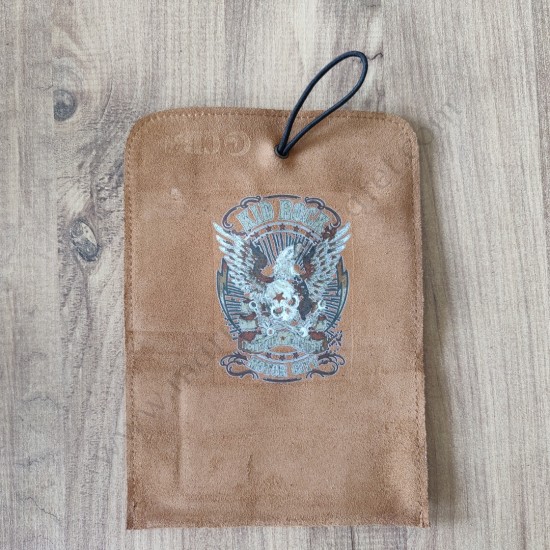 El Yapımı Hakiki Deri Tütün Cüzdanı ve Sarma Kağıdı Bölmeli Özel Baskılı Çok Amaçlı Cüzdan/Kese