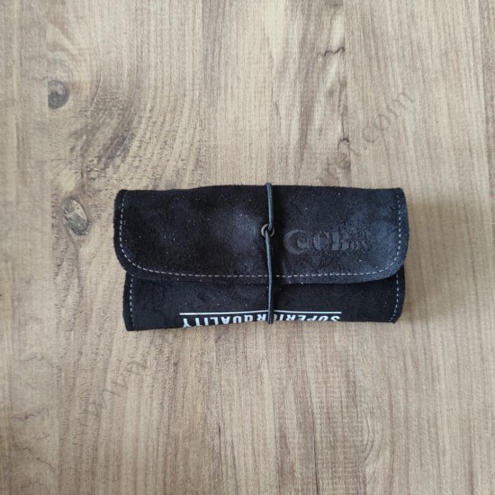 El Yapımı Hakiki Deri Tütün Cüzdanı ve Sarma Kağıdı Bölmeli Özel Baskılı Çok Amaçlı Cüzdan/Kese