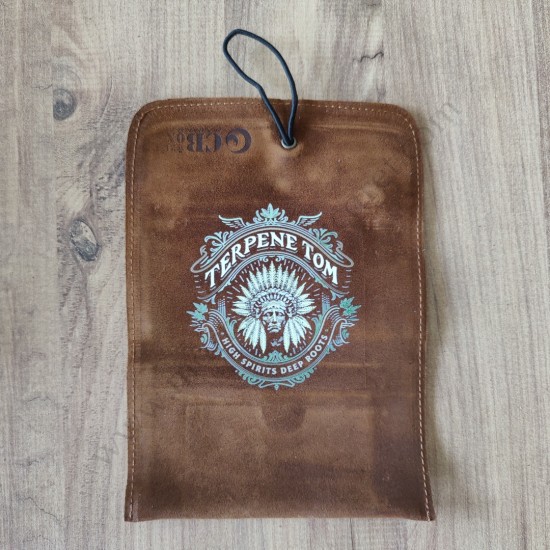 El Yapımı Hakiki Deri Tütün Cüzdanı ve Sarma Kağıdı Bölmeli Özel Baskılı Çok Amaçlı Cüzdan/Kese