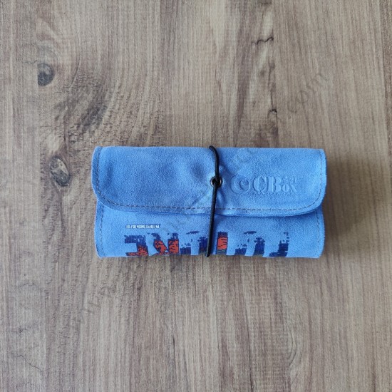 El Yapımı Hakiki Deri Tütün Cüzdanı ve Sarma Kağıdı Bölmeli Özel Baskılı Çok Amaçlı Cüzdan/Kese