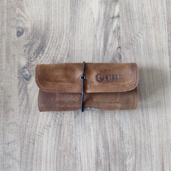 El Yapımı Hakiki Deri Tütün Cüzdanı ve Sarma Kağıdı Bölmeli Özel Baskılı Çok Amaçlı Cüzdan/Kese