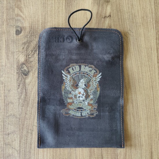 El Yapımı Hakiki Deri Tütün Cüzdanı ve Sarma Kağıdı Bölmeli Özel Baskılı Çok Amaçlı Cüzdan/Kese