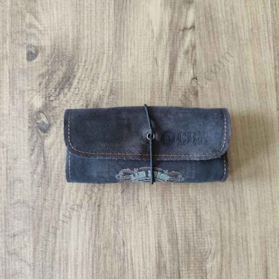 El Yapımı Hakiki Deri Tütün Cüzdanı ve Sarma Kağıdı Bölmeli Özel Baskılı Çok Amaçlı Cüzdan/Kese