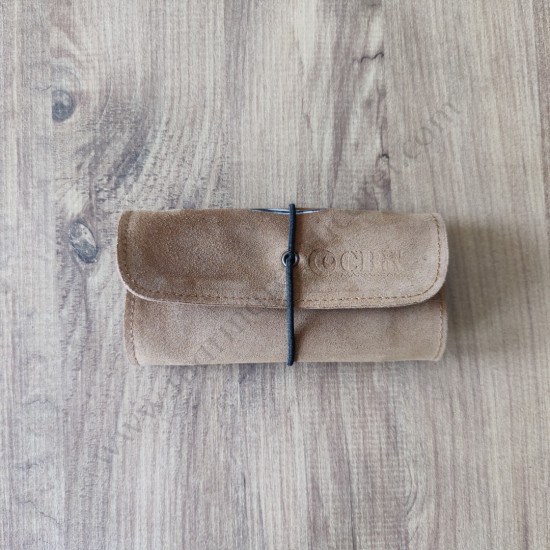 El Yapımı Hakiki Deri Tütün Cüzdanı ve Sarma Kağıdı Bölmeli Özel Baskılı Çok Amaçlı Cüzdan/Kese