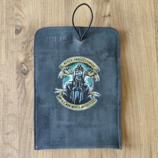 El Yapımı Hakiki Deri Tütün Cüzdanı ve Sarma Kağıdı Bölmeli Özel Baskılı Çok Amaçlı Cüzdan/Kese