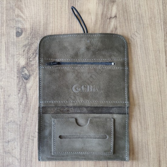 El Yapımı Hakiki Deri Tütün Cüzdanı ve Sarma Kağıdı Bölmeli Özel Baskılı Çok Amaçlı Cüzdan/Kese