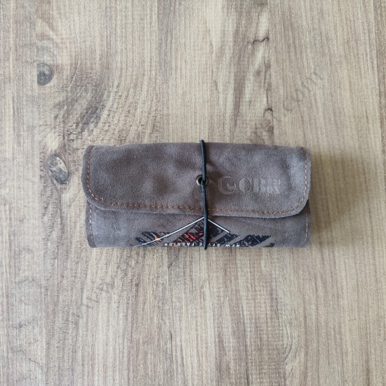 El Yapımı Hakiki Deri Tütün Cüzdanı ve Sarma Kağıdı Bölmeli Özel Baskılı Çok Amaçlı Cüzdan/Kese