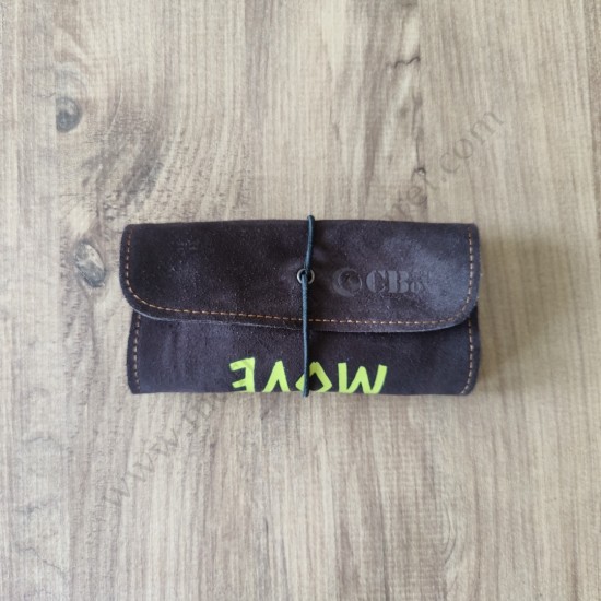 El Yapımı Hakiki Deri Tütün Cüzdanı ve Sarma Kağıdı Bölmeli Özel Baskılı Çok Amaçlı Cüzdan/Kese