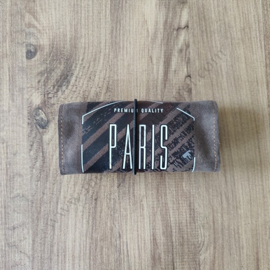 El Yapımı Hakiki Deri Tütün Cüzdanı ve Sarma Kağıdı Bölmeli Özel Baskılı Çok Amaçlı Cüzdan/Kese