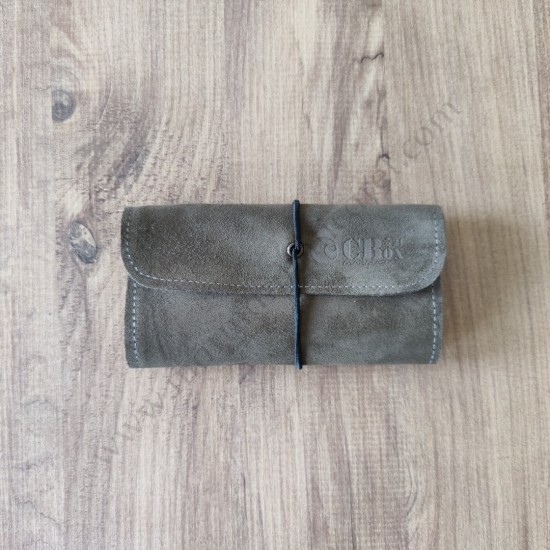 El Yapımı Hakiki Deri Tütün Cüzdanı ve Sarma Kağıdı Bölmeli Özel Baskılı Çok Amaçlı Cüzdan/Kese