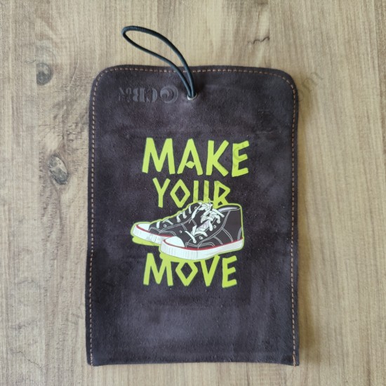 El Yapımı Hakiki Deri Tütün Cüzdanı ve Sarma Kağıdı Bölmeli Özel Baskılı Çok Amaçlı Cüzdan/Kese