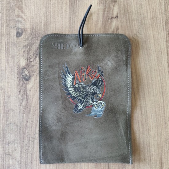 El Yapımı Hakiki Deri Tütün Cüzdanı ve Sarma Kağıdı Bölmeli Özel Baskılı Çok Amaçlı Cüzdan/Kese