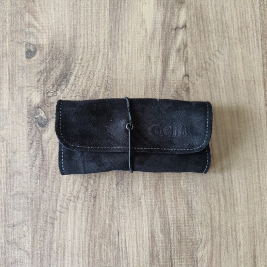 El Yapımı Hakiki Deri Tütün Cüzdanı ve Sarma Kağıdı Bölmeli Özel Baskılı Çok Amaçlı Cüzdan/Kese