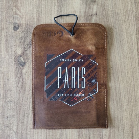 El Yapımı Hakiki Deri Tütün Cüzdanı ve Sarma Kağıdı Bölmeli Özel Baskılı Çok Amaçlı Cüzdan/Kese