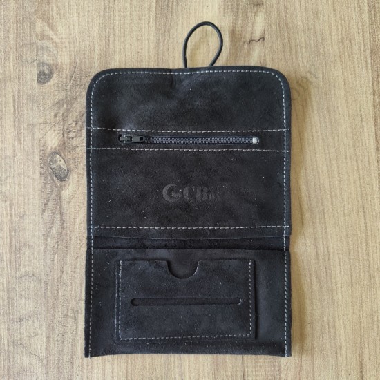 El Yapımı Hakiki Deri Tütün Cüzdanı ve Sarma Kağıdı Bölmeli Özel Baskılı Çok Amaçlı Cüzdan/Kese