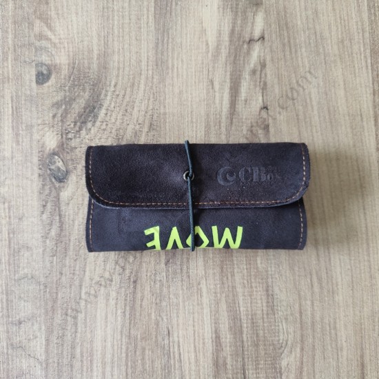 El Yapımı Hakiki Deri Tütün Cüzdanı ve Sarma Kağıdı Bölmeli Özel Baskılı Çok Amaçlı Cüzdan/Kese