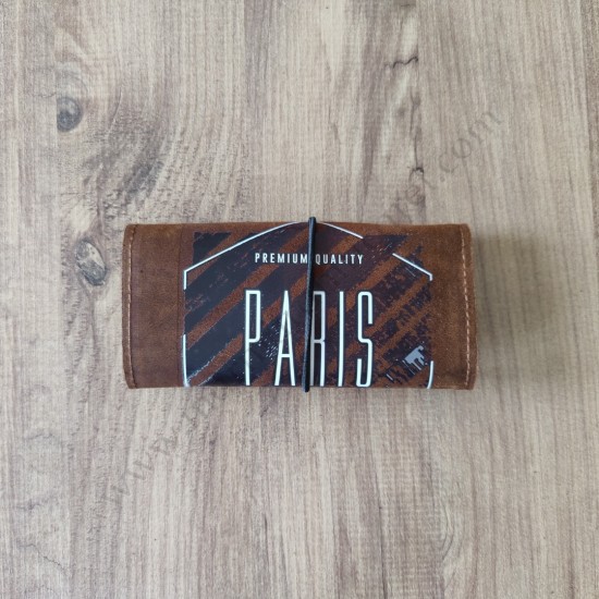 El Yapımı Hakiki Deri Tütün Cüzdanı ve Sarma Kağıdı Bölmeli Özel Baskılı Çok Amaçlı Cüzdan/Kese