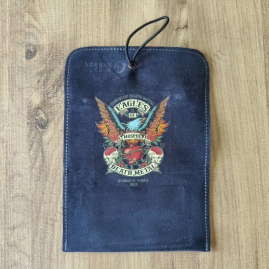 El Yapımı Hakiki Deri Tütün Cüzdanı ve Sarma Kağıdı Bölmeli Özel Baskılı Çok Amaçlı Cüzdan/Kese