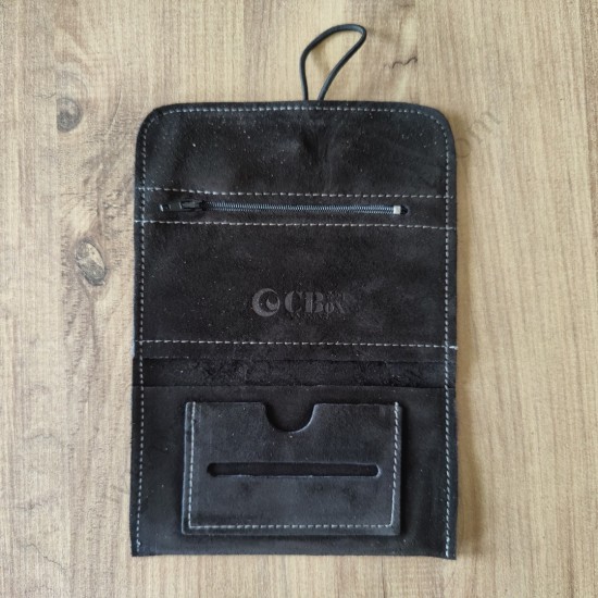 El Yapımı Hakiki Deri Tütün Cüzdanı ve Sarma Kağıdı Bölmeli Özel Baskılı Çok Amaçlı Cüzdan/Kese