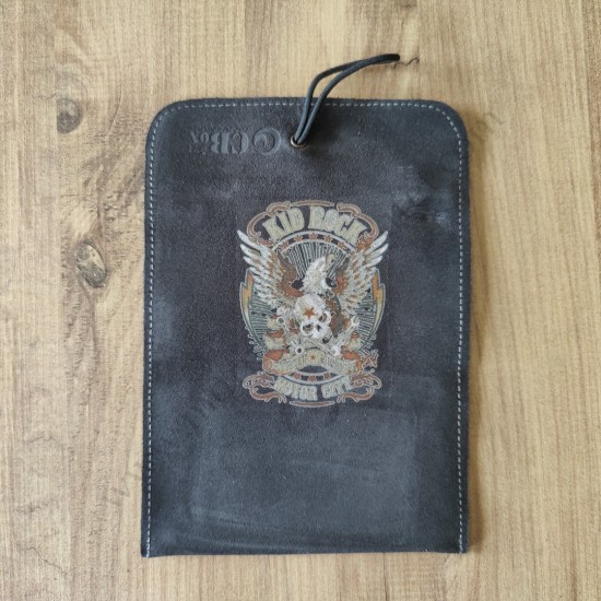 El Yapımı Hakiki Deri Tütün Cüzdanı ve Sarma Kağıdı Bölmeli Özel Baskılı Çok Amaçlı Cüzdan/Kese