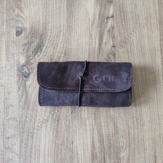 El Yapımı Hakiki Deri Tütün Cüzdanı ve Sarma Kağıdı Bölmeli Özel Baskılı Çok Amaçlı Cüzdan/Kese