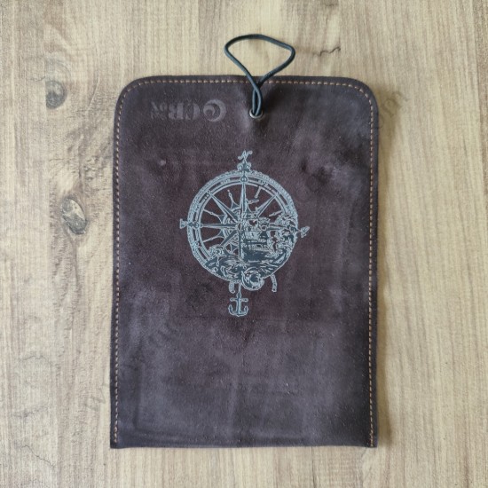 El Yapımı Hakiki Deri Tütün Cüzdanı ve Sarma Kağıdı Bölmeli Özel Baskılı Çok Amaçlı Cüzdan/Kese