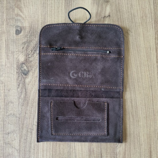 El Yapımı Hakiki Deri Tütün Cüzdanı ve Sarma Kağıdı Bölmeli Özel Baskılı Çok Amaçlı Cüzdan/Kese