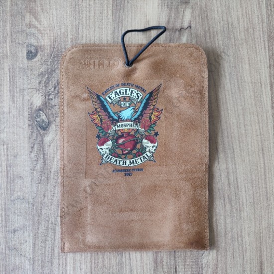 El Yapımı Hakiki Deri Tütün Cüzdanı ve Sarma Kağıdı Bölmeli Özel Baskılı Çok Amaçlı Cüzdan/Kese