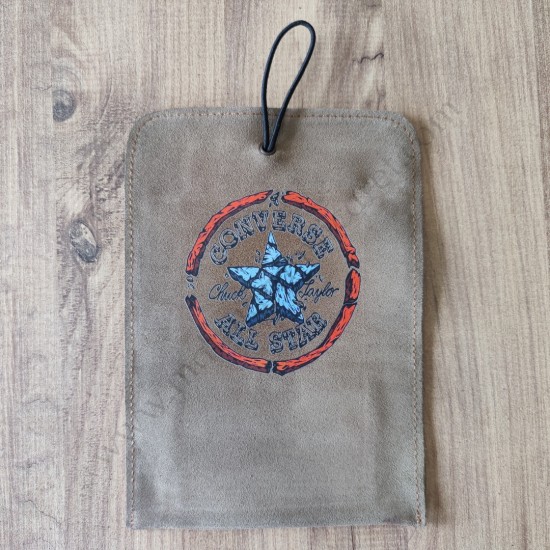 El Yapımı Hakiki Deri Tütün Cüzdanı ve Sarma Kağıdı Bölmeli Özel Baskılı Çok Amaçlı Cüzdan/Kese