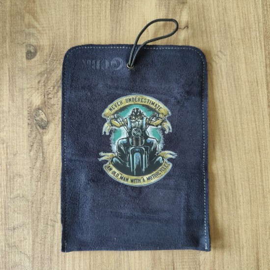 El Yapımı Hakiki Deri Tütün Cüzdanı ve Sarma Kağıdı Bölmeli Özel Baskılı Çok Amaçlı Cüzdan/Kese