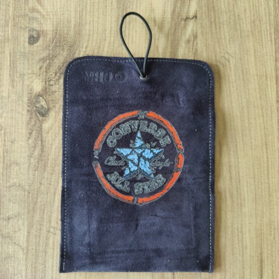 El Yapımı Hakiki Deri Tütün Cüzdanı ve Sarma Kağıdı Bölmeli Özel Baskılı Çok Amaçlı Cüzdan/Kese