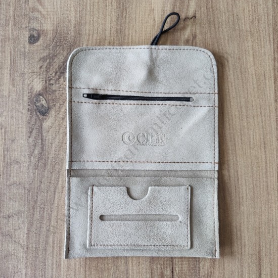 El Yapımı Hakiki Deri Tütün Cüzdanı ve Sarma Kağıdı Bölmeli Özel Baskılı Çok Amaçlı Cüzdan/Kese