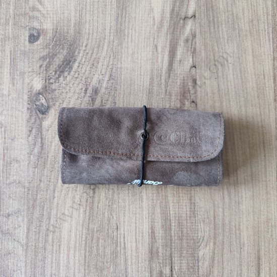 El Yapımı Hakiki Deri Tütün Cüzdanı ve Sarma Kağıdı Bölmeli Özel Baskılı Çok Amaçlı Cüzdan/Kese