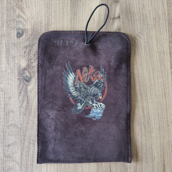 El Yapımı Hakiki Deri Tütün Cüzdanı ve Sarma Kağıdı Bölmeli Özel Baskılı Çok Amaçlı Cüzdan/Kese