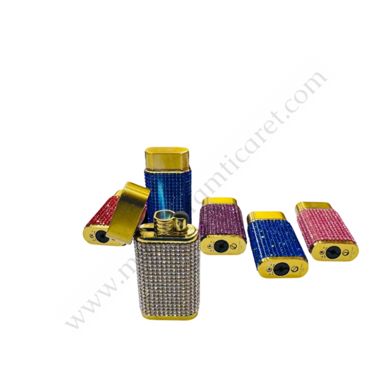 Kapaklı Taş İşlemeli Jet Çakmak